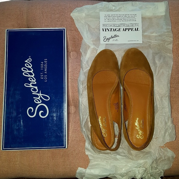 Seychelles Shoes - Vintage Cognac Slingback Kitten Heel